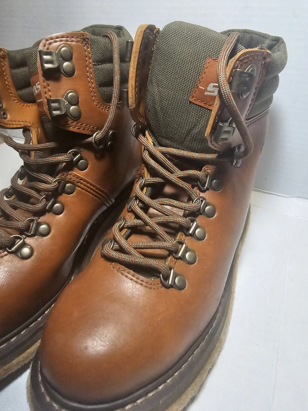 Simms Men's Brown Leather Hiking Boots Size 7